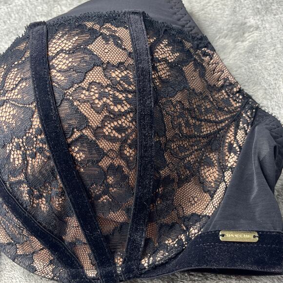 NWT Adore Me Jet Black Velvet and Lace Luxabell Full Coverage Bra 42C - Picture 3 of 5